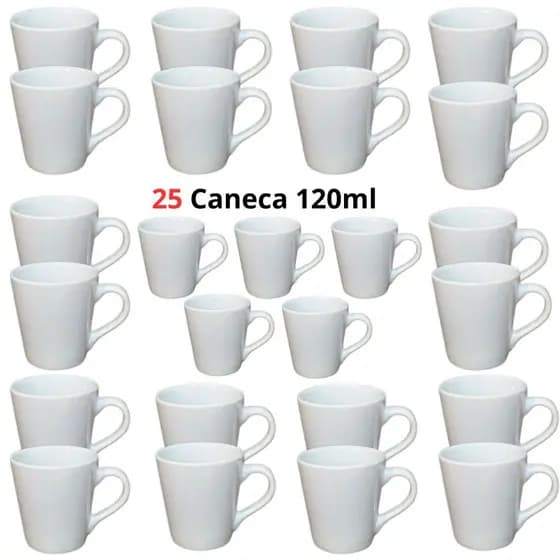 caneca xícara chá café porcelana branca lisa canecas 120ml tulipa