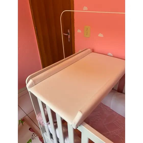 Trocador De Fraldas de Bebê Almofadado Para Berço Cômoda Corino .