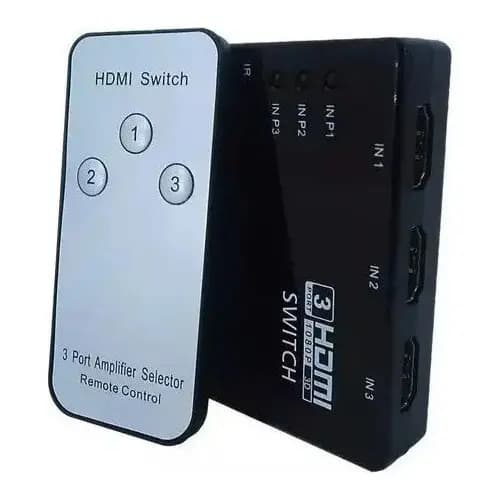 Switch 3x1 HDMI FULL HD 1080p 3D Com Controle