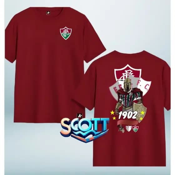 Camiseta básica torcedor do Fluminense 100% algodão