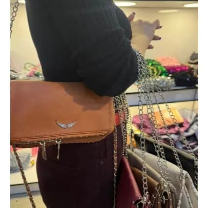 Bolsa Feminina duas Alça Transversal Transpassada Bolsa Preta Alça De Corrente Festa Balada Rock