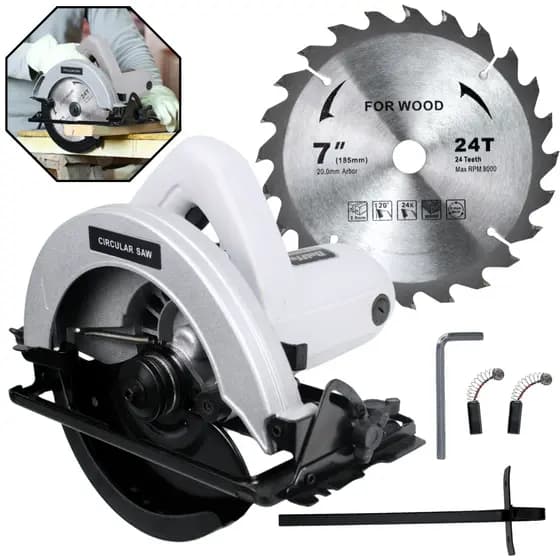 Serra Circular Elétrica Profissional 1200W 220V Madeira Cortes Precisos Com Alta Potência Belffe