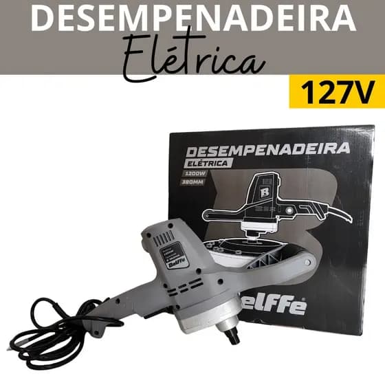 Desempenadeira Elétrica 1200W 380mm Acabamentos Profissionais Para Rebocos E Texturas + Acessórios