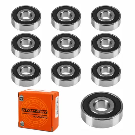 Kit 10 Rolamento 6205 2RS GBR Vedação Dupla 25x52x15