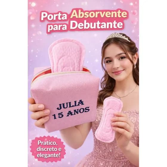 10nécessaire porta absorvente personalizado para festa 15 anos casamento chá de fralda lembrancinha casamento