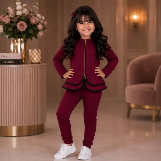 Conjunto Moletom Infantil Menina Fashion Estilo Metalassê Passeio Confortável Quentinho Inverno Moda