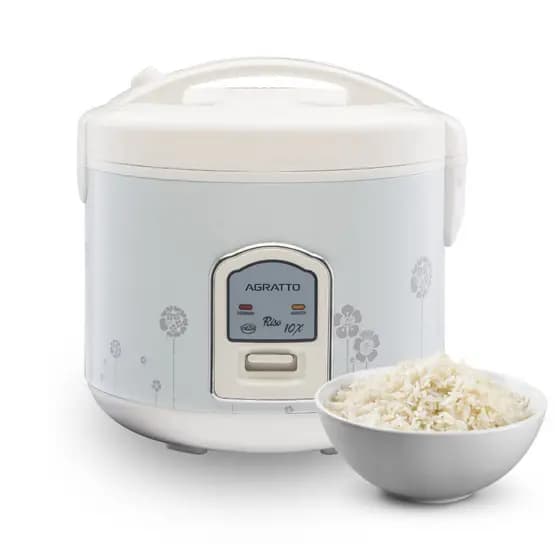 Panela Elétrica De Arroz Legumes Riso 127V 700W Agratto 10 Xícaras Branca PA10X Antiaderente Cozinha