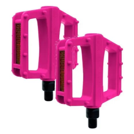 Pedal Plataforma Free Sport Rosa Nylon Rosca Grossa 9/16 Para Bike Bicicleta
