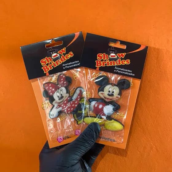Aromatizante para Carro Mickey e Minnie | Cheirinho Automotivo Pendente | Unidade ou Kit