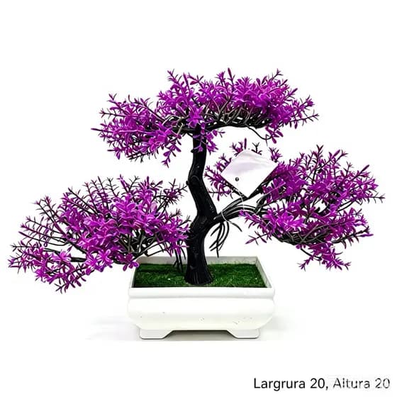 Bonsai Artificial Realista de Plástico com Vaso para Decoração