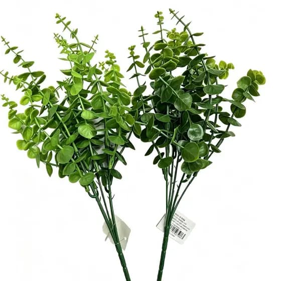 Ramo de Eucalipto Artificial 30cm com 5 Hastes - Planta Decorativa Realista para Casa e Escritório