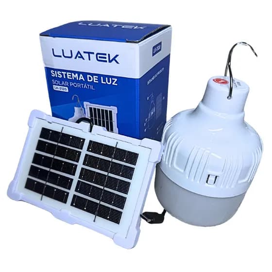Lâmpada Solar LED Portátil, Recarregável, Camping, Pesca, Barraca, Emergência
