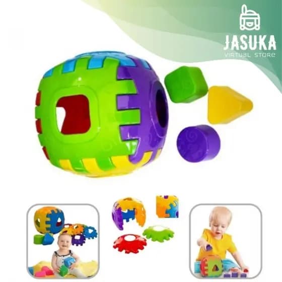 Cubo Didático Monta e Desmonta com 3 Peças de Encaixar - Colorido - Ajuda desenvolver a coordenação motora