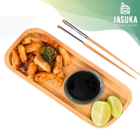 Petisqueira Bandeja Tábua de Bambu Retangular Multiuso Decoração