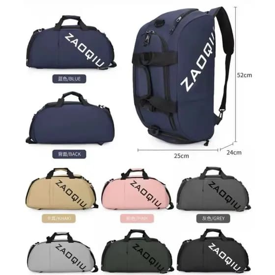 bolsa Mochila Esportiva Emborrachada 2 em 1 Grande/ Impermeável, Academia e Viagem unisex