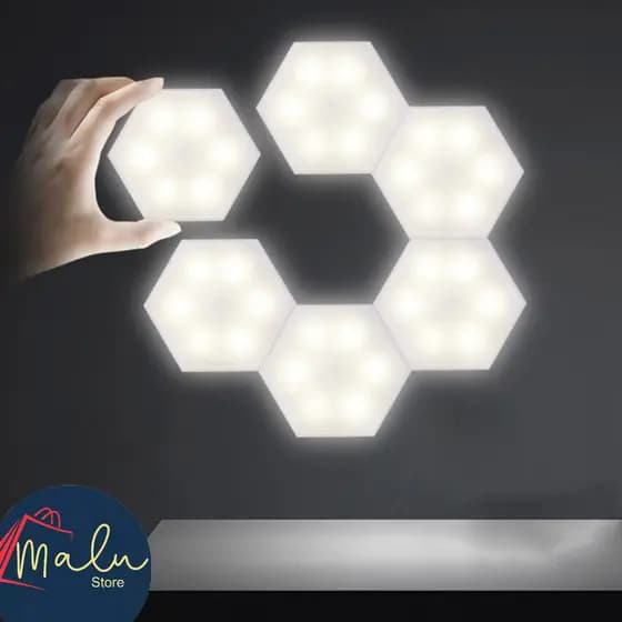 Luminária Quântica Hexagonal LED RGB com Controle Remoto