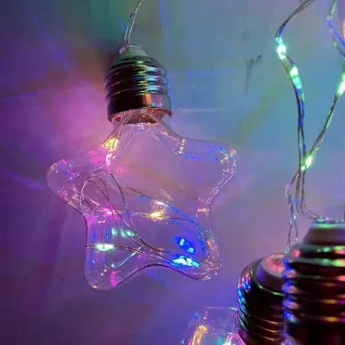 Fio De Led Com 10 Lâmpadas Estrelas Fio De Fada USB Pilha AA