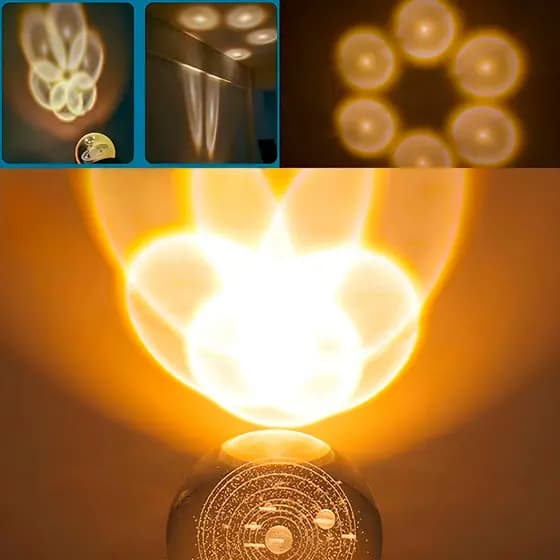 Luminária de Mesa Esfera Madeira Decoração Iluminação LED Premium Original Profissional Top Durável Resistente