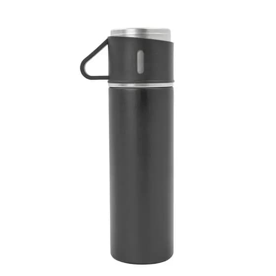 Garrafa Térmica Inox Squeeze 500ml com Copo Preto Versátil