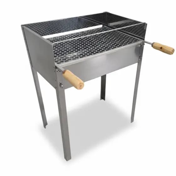 Churrasqueira Hobby Inox Portátil Com Grelha Galvanizada 55x35cm Desmontável Lumaq