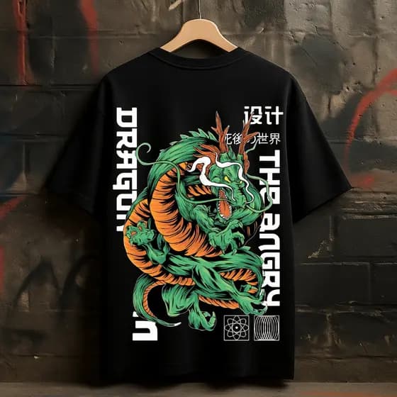 Camisa camiseta básica streetwear Dragão "supremacia" Envio Imediato