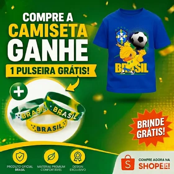 Camiseta Infantil Brasil Look Confortável