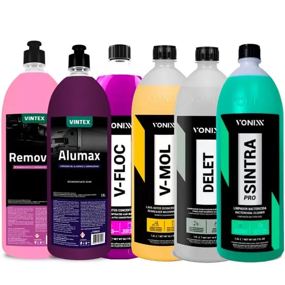 KIT V-FLOC + V-MOL + DELET + SINTRA PRO + ALUMAX + REMOVEX 1,5L VONIXX
