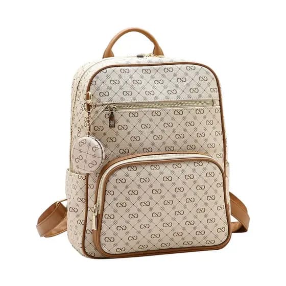 Mochila Estruturada Notebook, Trabalho, Faculdade - Monograma Elegance - Chenson 8485493 - Bege