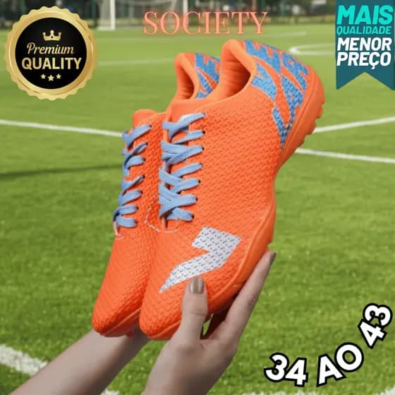 Chuteira para Futebol Society Leve e Resistente com Trava Baixa