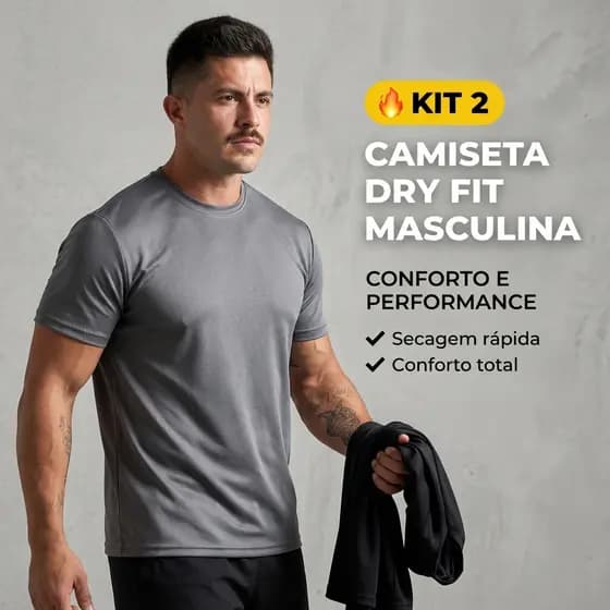 Kit 2 Peças Camisetas Manga Curta Masculinas Dry Fit Para Treino Academia Crossfit Uso Casual