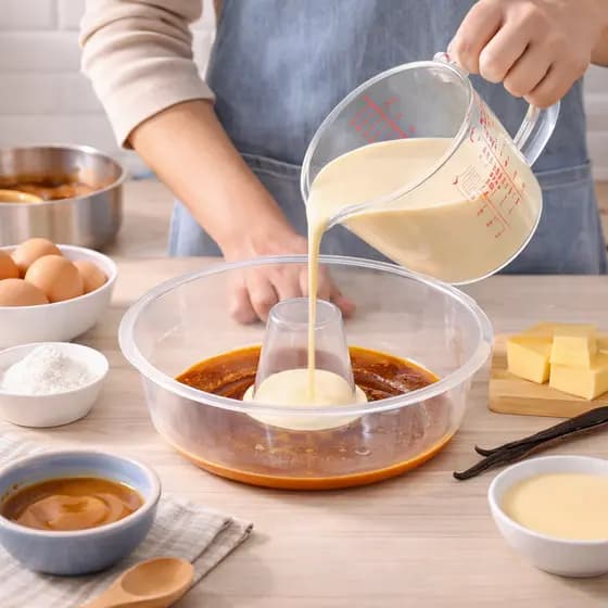 Forma Para Pudim Microondas Plastico Um Litro e Meio Cozimento Facil Rapido Pratico Agil Cozinha Limpeza Rapida