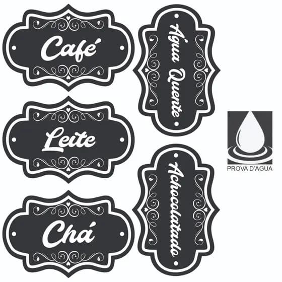 Etiqueta Lousa Para Café Chá Leite Etiqueta Café