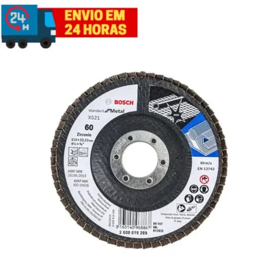 Disco de Lixa Flap 4.1/2" Grão 60 Bosch Metal
