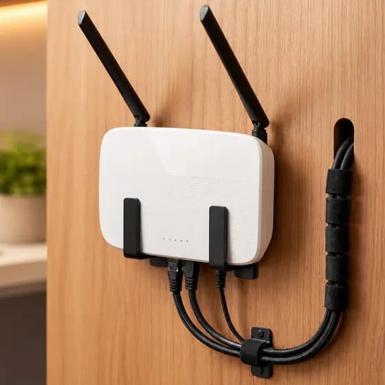 Suporte Roteador Parede Sem Furo Fita 3M Universal Organizador WiFi Modem