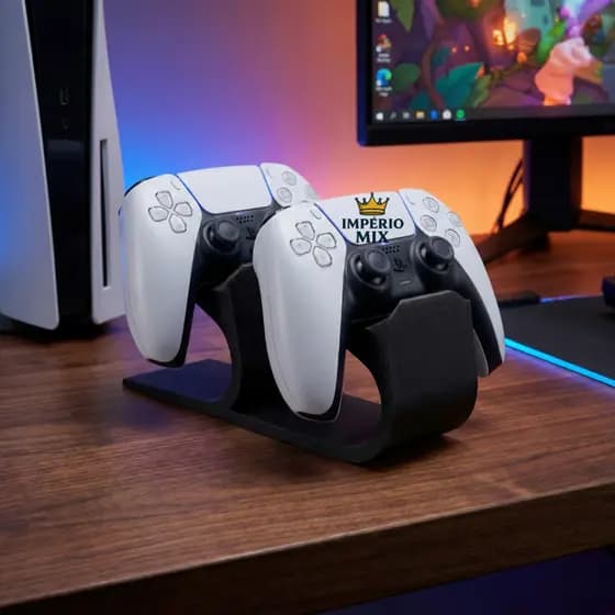 Suporte para 2 Controles PS5 – Stand Organizador Gamer com Base Estável