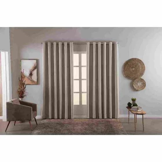 Cortina Blackout Blecaute Black-out Legítimo Para Quarto Sala Escritório Consultório Com Detalhe Ilhós Cromado Corta Luz