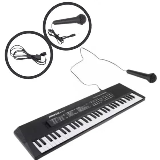 Teclado Eletrônico Órgão Iniciantes/Profissionais 61 Teclas BF-6138 Alta Qualidade com Microfone