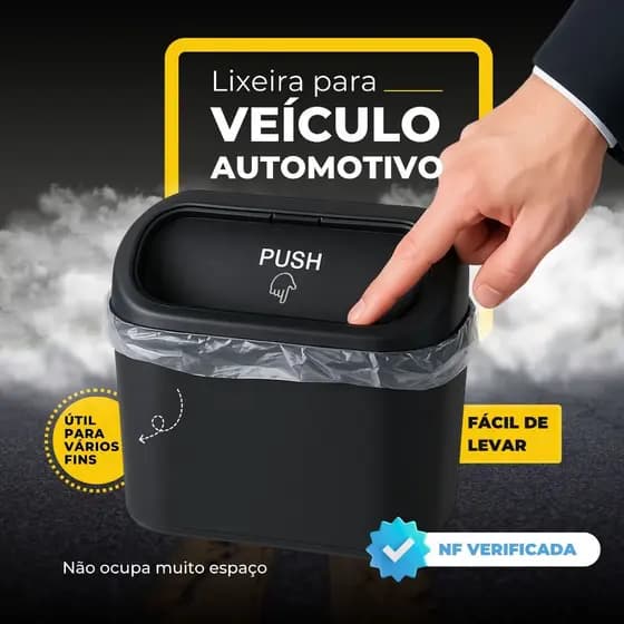 Lixeira Coberta Para Carro Caixa Armazenamento Suspenso Porta Banco Assento Multifuncional Acessório