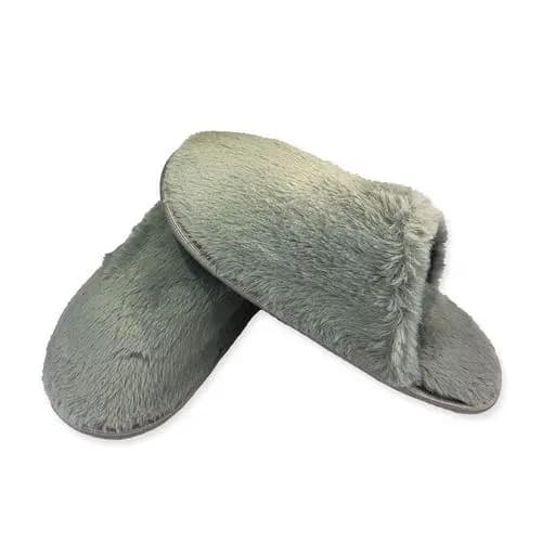 Pantufa Feminina Pelucia Quente Confortavel Antiderrapante Cinza 38 39