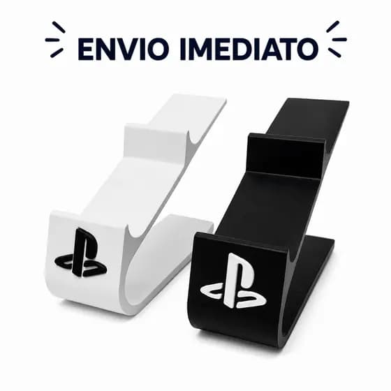 Suporte 2 Controles PlayStation PS5 PS4 PS3 Base Compacta Decorativa Alto Relevo Gamer