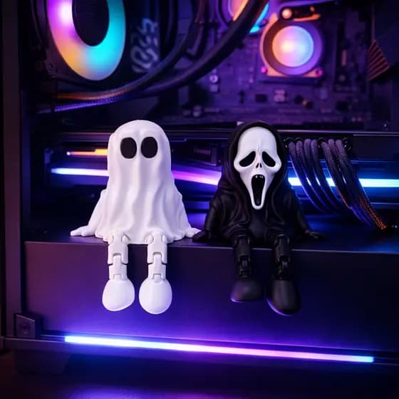 Fantasminha e Ghostface Decoração Setup Gamer Quarto Geek