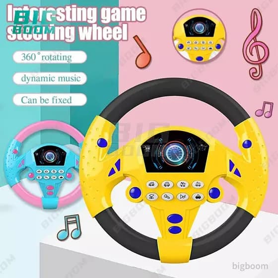 Brinquedo giratório infantil com volante de carro, adequado para meninos/meninas de 2 anos.