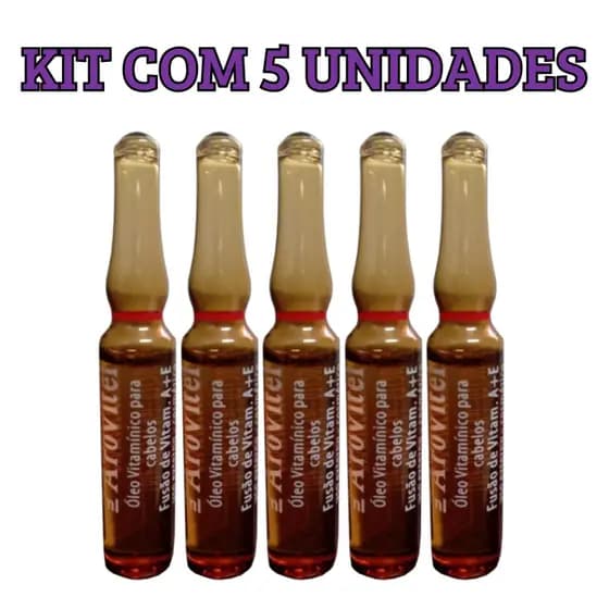 Kit 5 Ampolas Vitamina A+E 2ml - Arovitel Ampola de Vidro