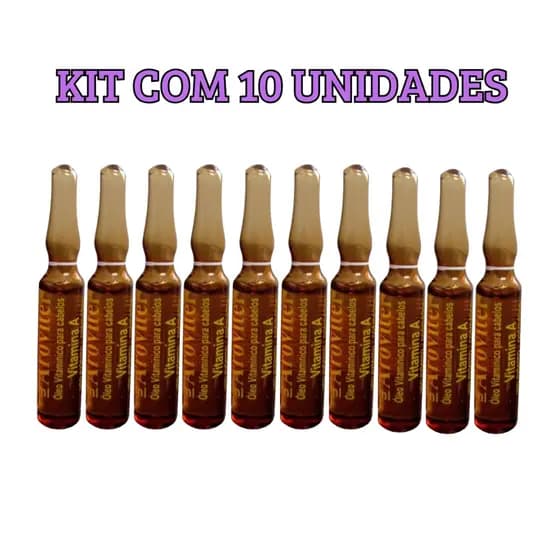 Kit 10 Ampolas Vitamina A 5ml - Arovitel Ampola de Vidro