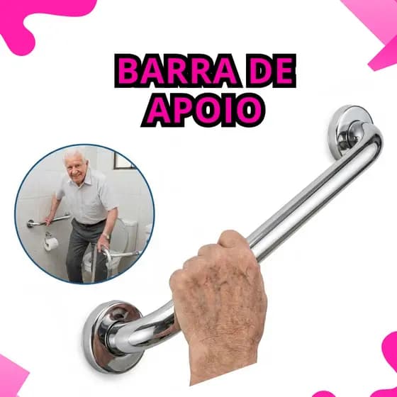 Alça de Apoio Banheiro Barra Inox 60cm Cadeirante 1/2/3 unidades Idoso Deficiente Acessibilidade