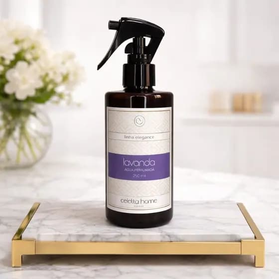 Água Perfumada 250ml Aroma Lavanda Elegante para Casa Tecidos e Roupas Suave