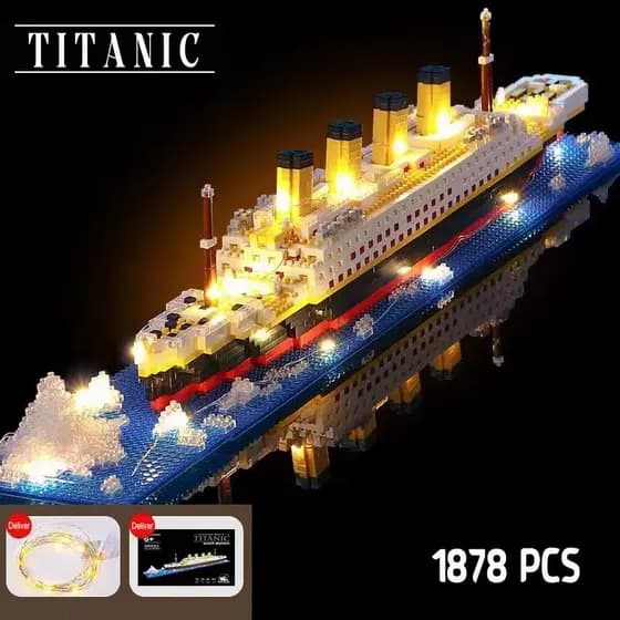 Blocos de construção titanic montagem brinquedo gigante meninos e meninas quebra-cabeça navio de cruzeiro modelo presente do dia dos namorados