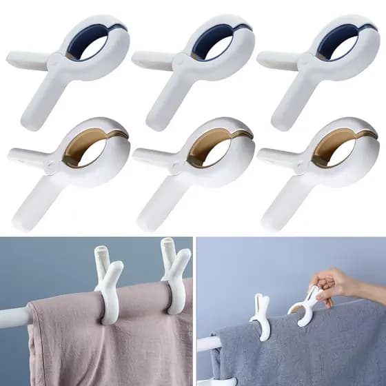 6 Pçs Clipes De Toalha De Praia Plástico Forte À Prova De Vento Roupas Estacas Colcha Pendurado Clipe Reutilizável Antiderrapante Secagem Fixa Prendedor De Roupa