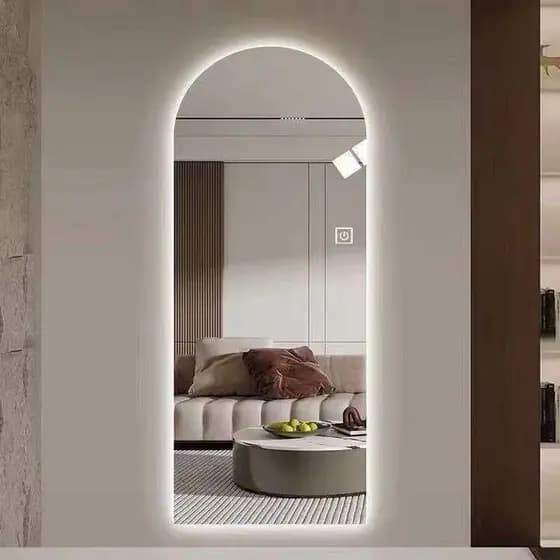 Espelho espelho de corpo inteiro montado na parede quarto inteligente entrada led simples com luz em forma especial espe