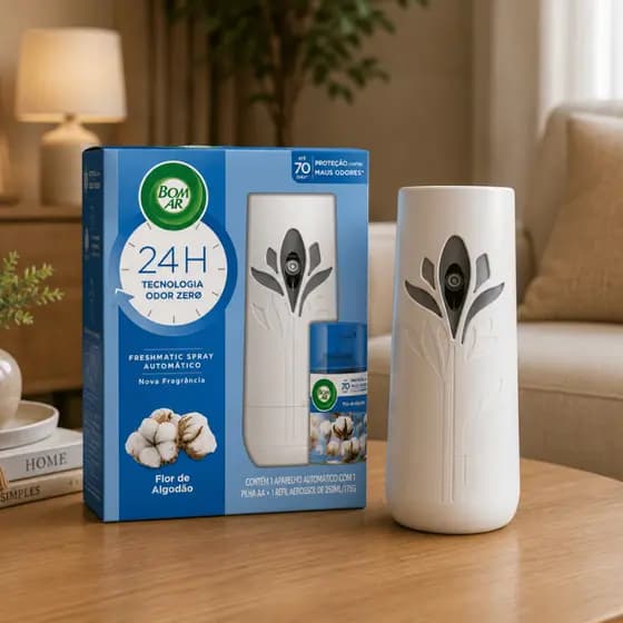 Aromatizador Elétrico Bom Ar de Algodão Completo e/ou Refil - Bom Ar Air Wick Aparelho + Refil 250g